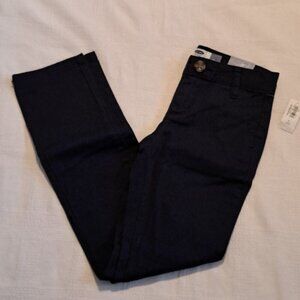 Old Navy girls size 8 slim navy blue pants, adjustable waist, NWT